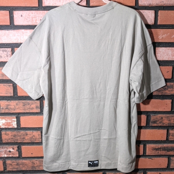 Puma Premium Men's L Oversized Boxy Natural Dye Heavyweight Cotton Tee Cool Grey - Picture 2 of 6